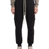 Pantaloni cargo con coulisse mastodon in nero 