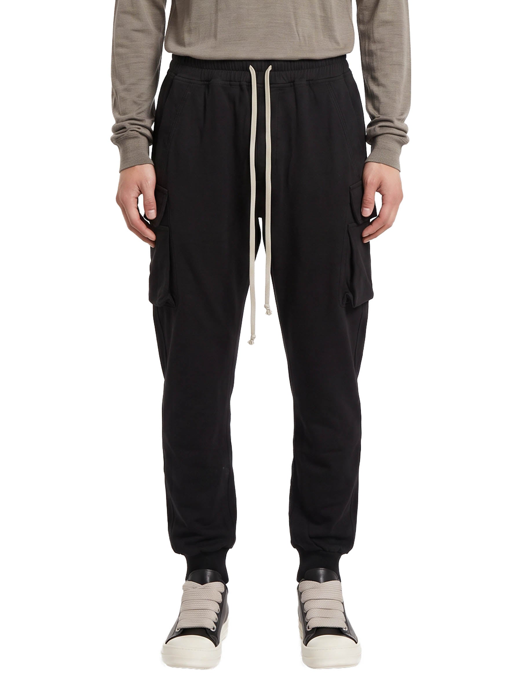 Pantaloni cargo con coulisse mastodon in nero 