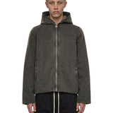 Giacca imbottita con zip in grigio 