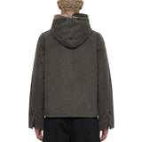 Giacca imbottita con zip in grigio 