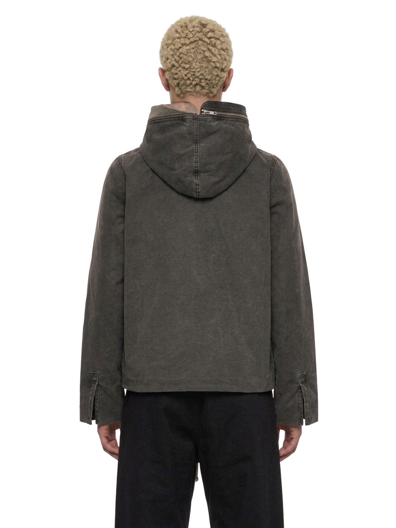 Giacca imbottita con zip in grigio 