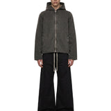 Giacca imbottita con zip in grigio 