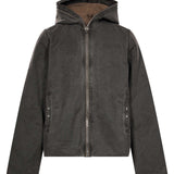 Giacca imbottita con zip in grigio 