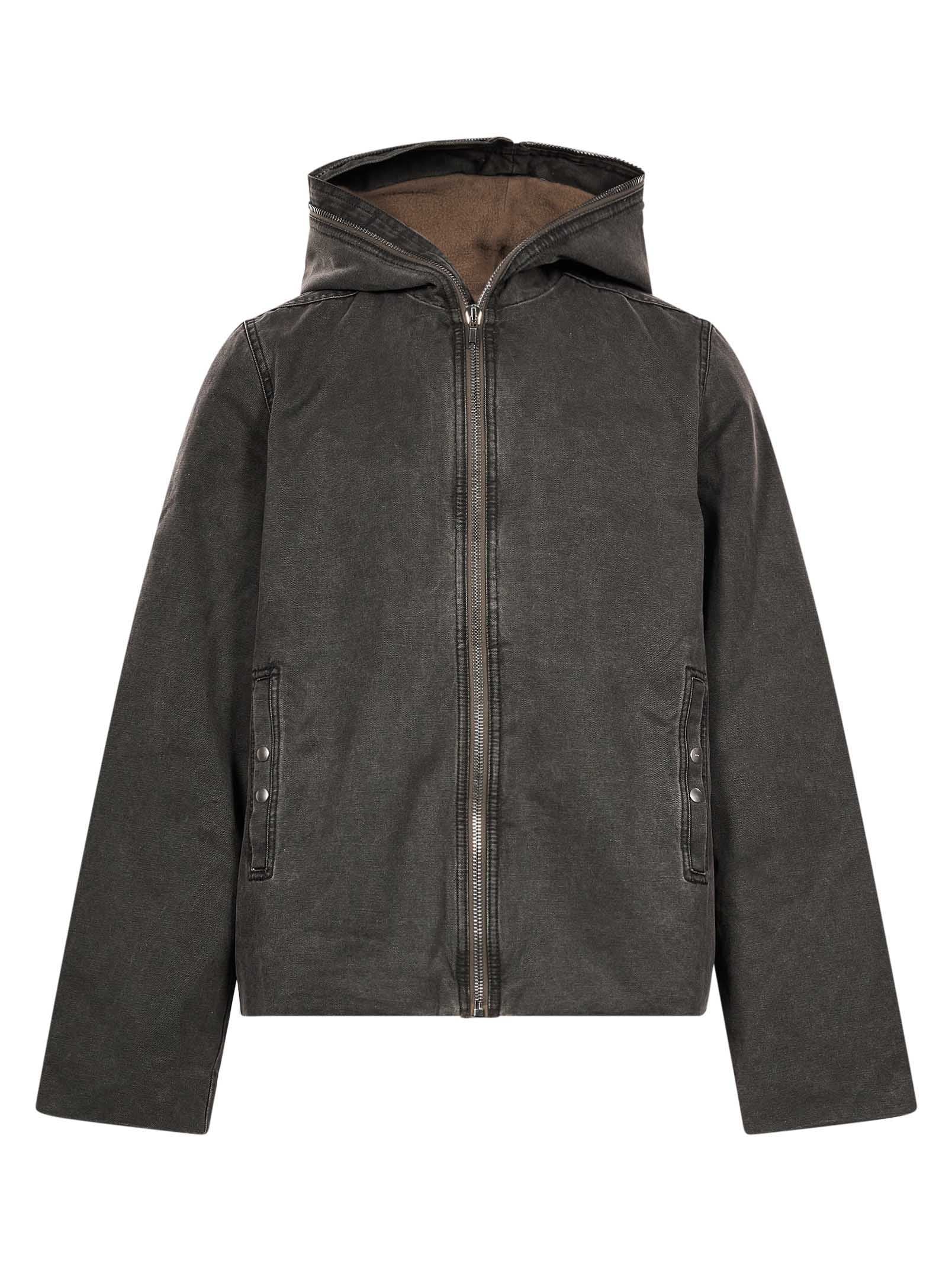 Giacca imbottita con zip in grigio 
