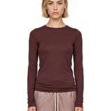 T-shirt manica lunga in bordeaux 