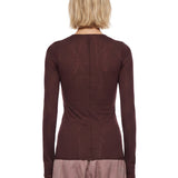 T-shirt manica lunga in bordeaux 