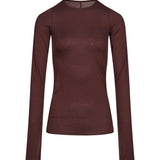 T-shirt manica lunga in bordeaux 