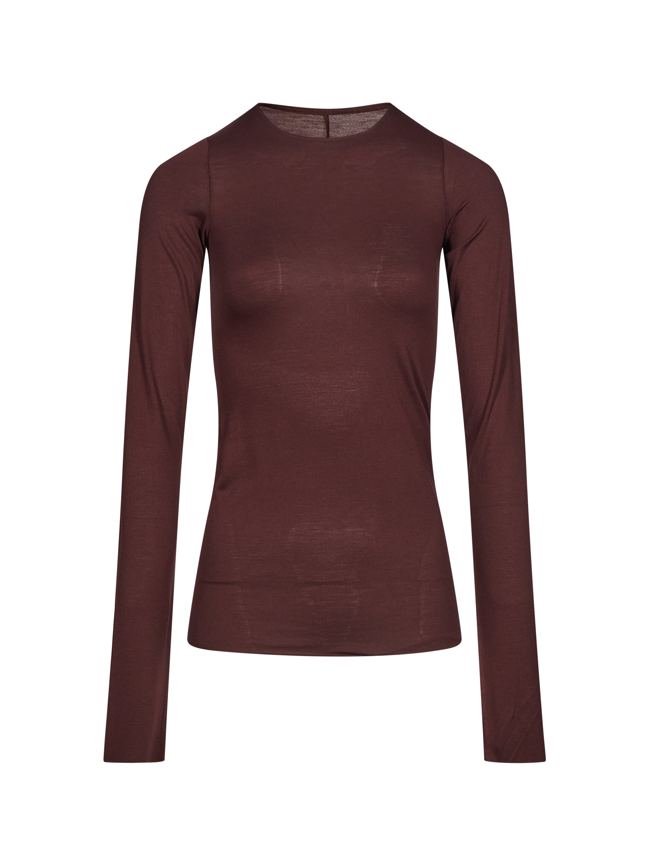 T-shirt manica lunga in bordeaux 