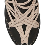 Mules Megalace in pelle in nero 