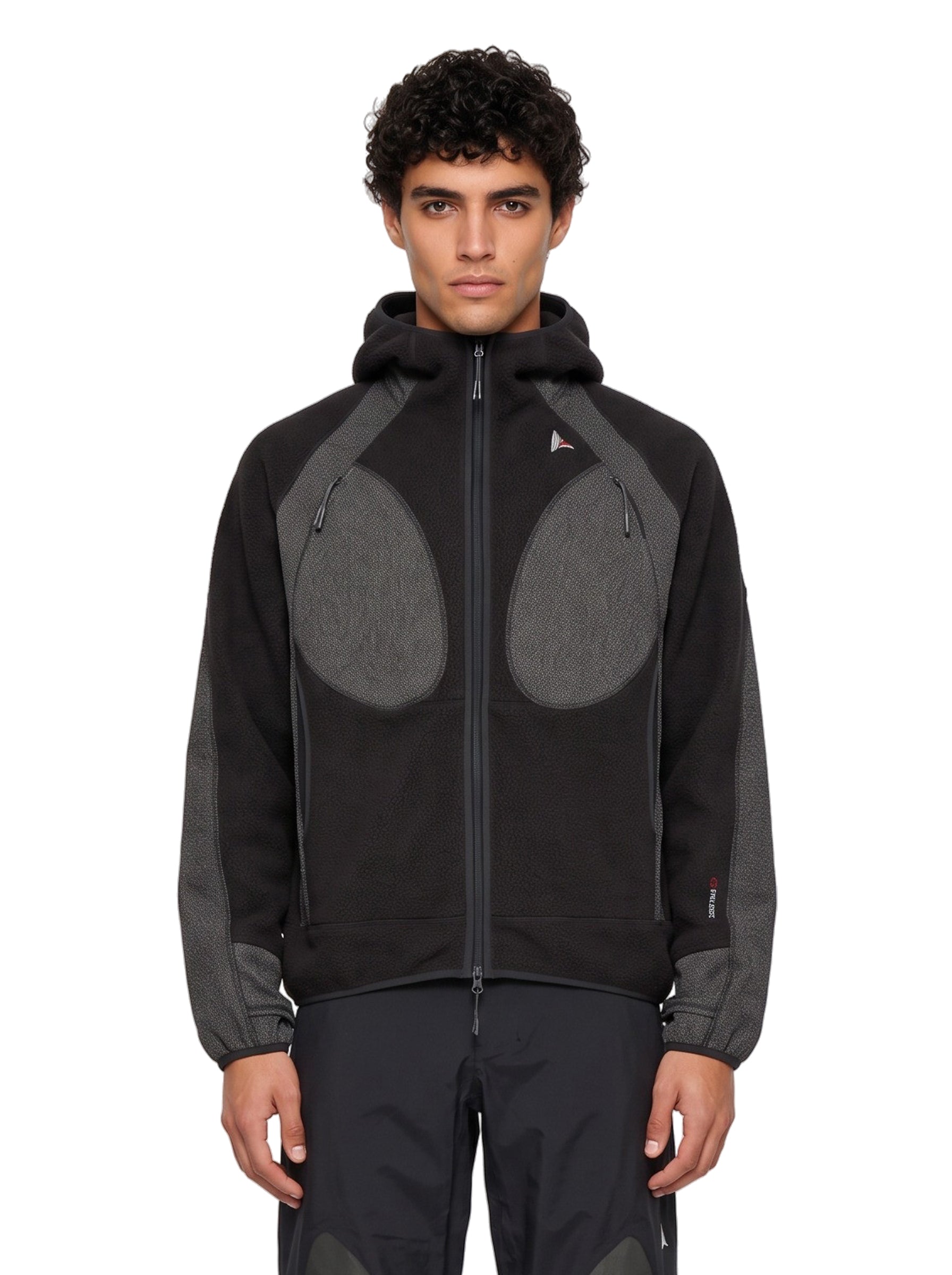 Felpa con zip Ocular in nero 