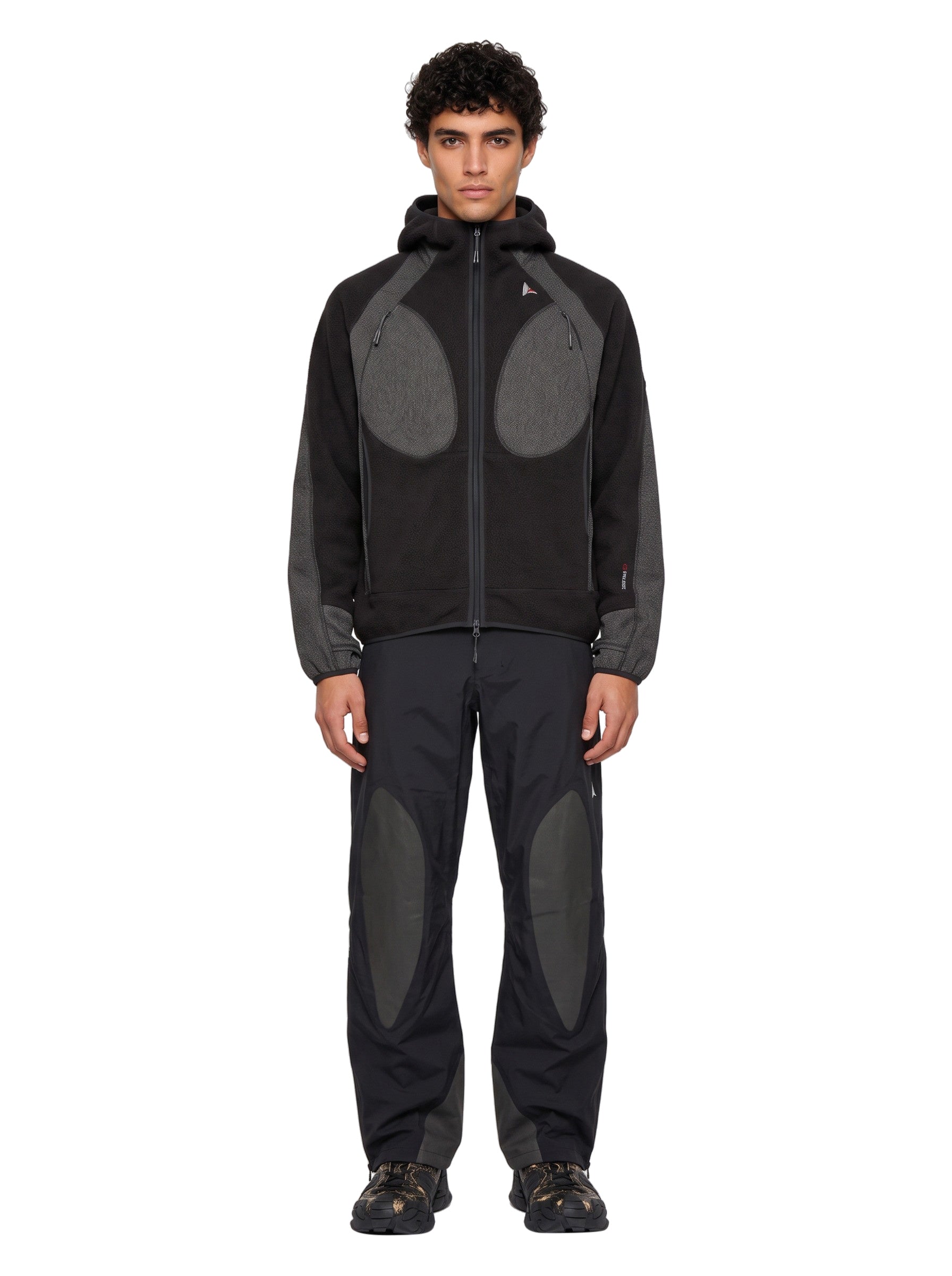 Felpa con zip Ocular in nero 