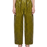 Pantaloni con effetto coccodrillo 