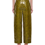 Pantaloni con effetto coccodrillo 