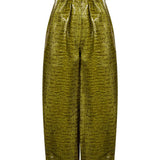 Pantaloni con effetto coccodrillo 