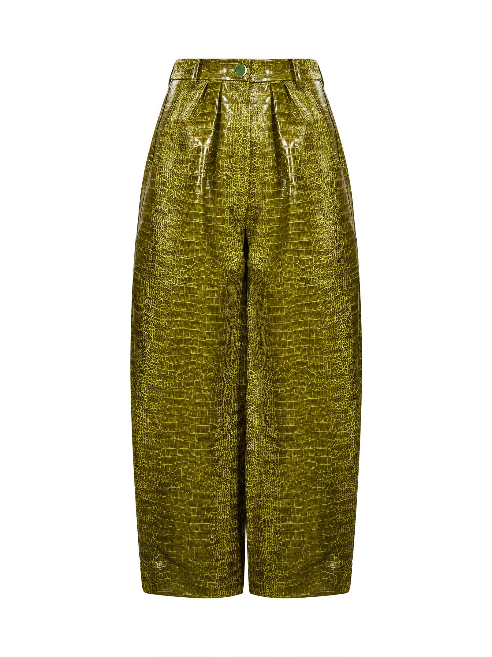 Pantaloni con effetto coccodrillo 