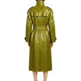 Cappotto lungo oversize modello Croco in verde 