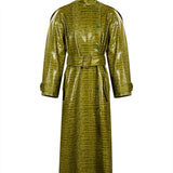 Cappotto lungo oversize modello Croco in verde 