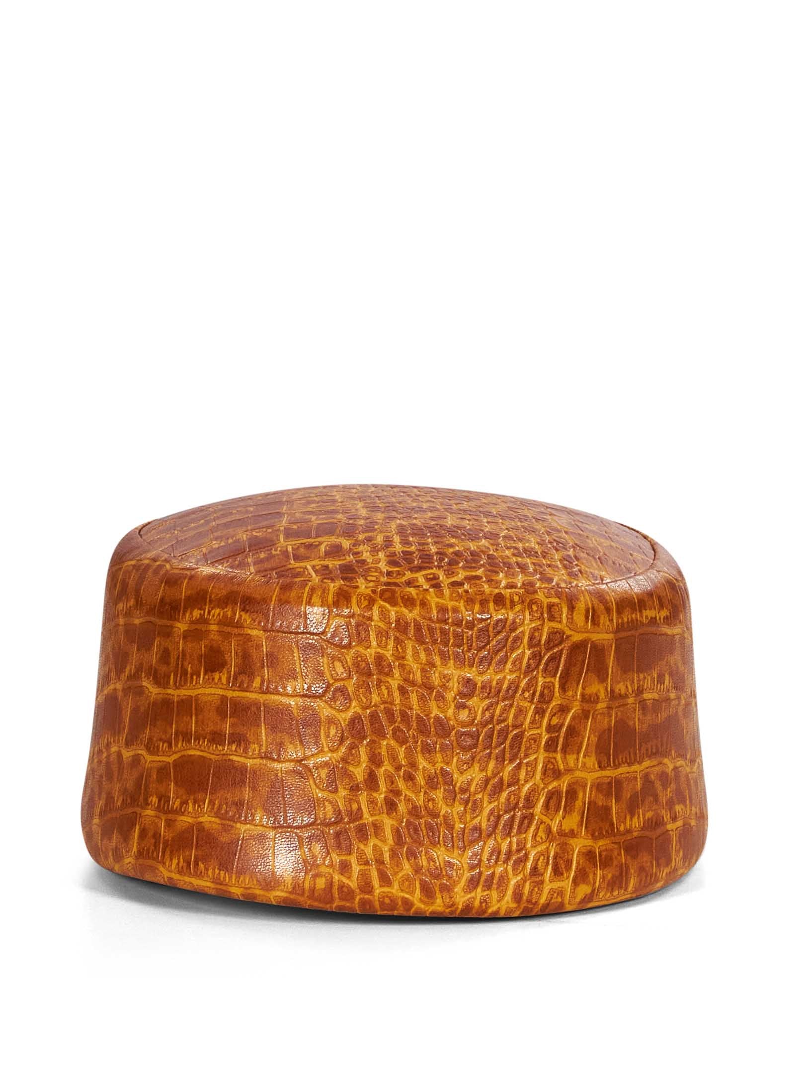 Cappello Croco Pillbox in marrone 