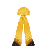 Foulard satinato con frange in giallo 