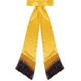 Foulard satinato con frange in giallo 