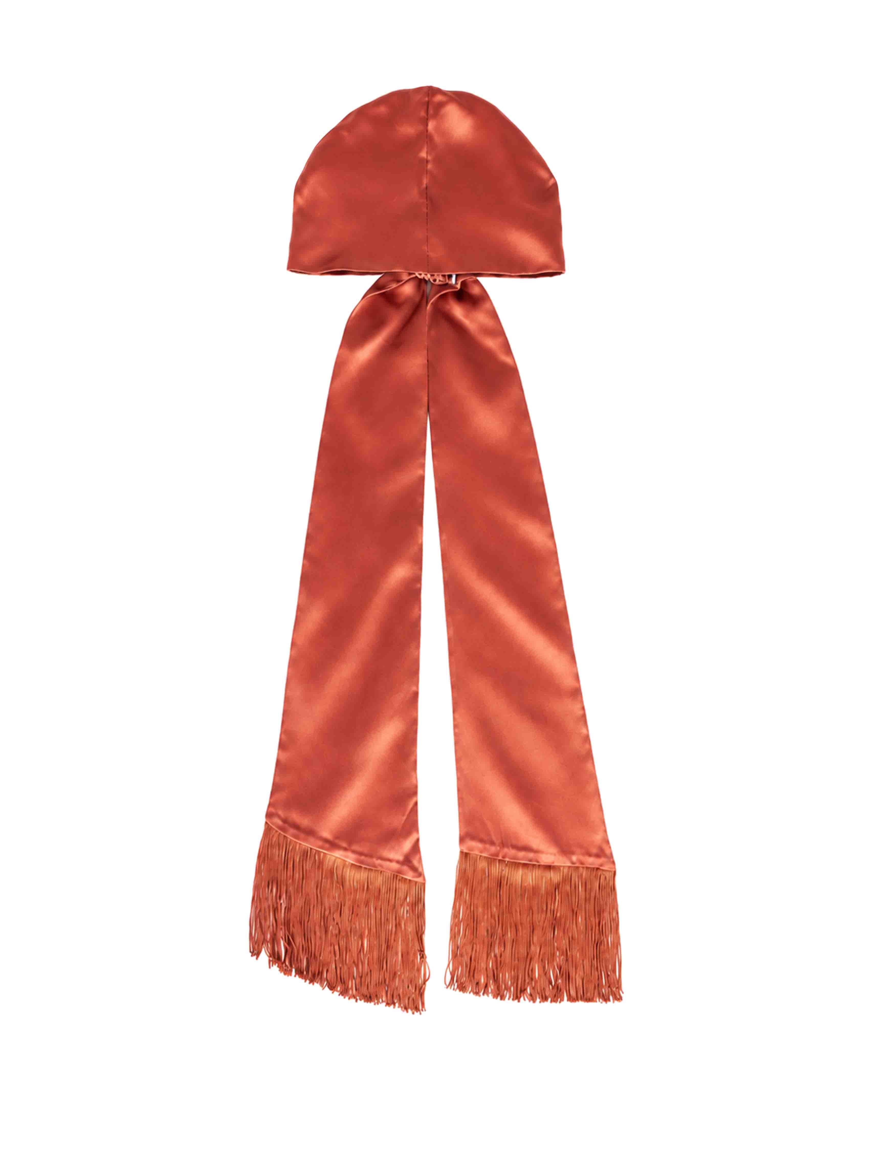 Foulard satinato in marrone 