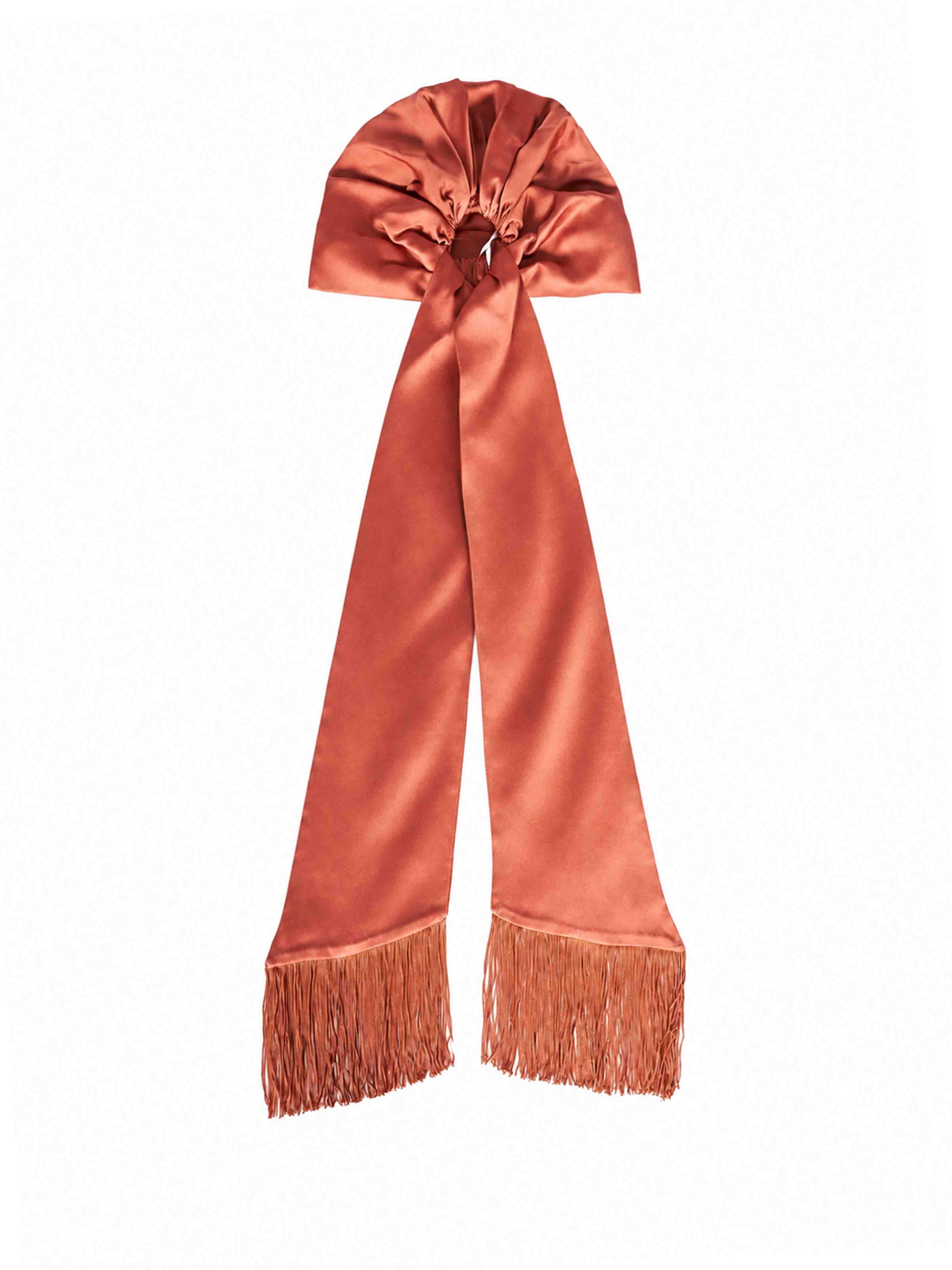 Foulard satinato in marrone 