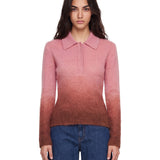 Polo degradè in mohair rosa 