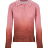 Polo degradè in mohair rosa 