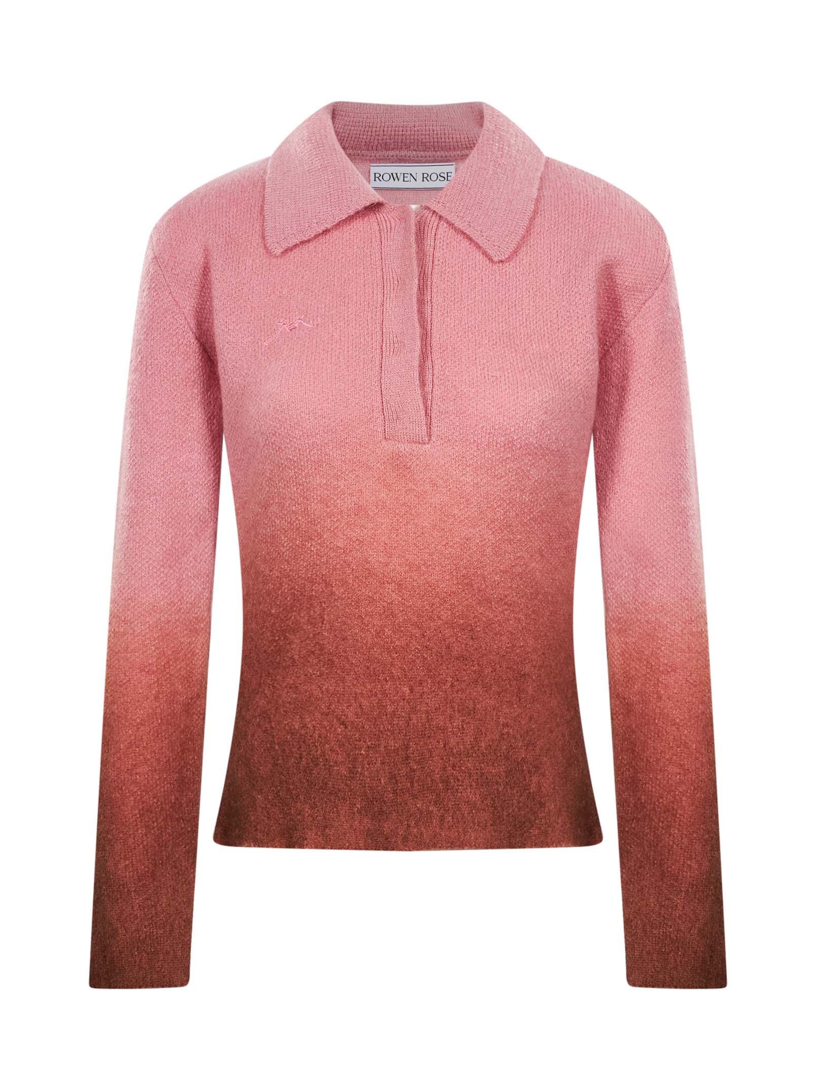 Polo degradè in mohair rosa 