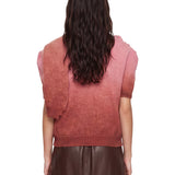 Maglia con sciarpa degradè in rosa 