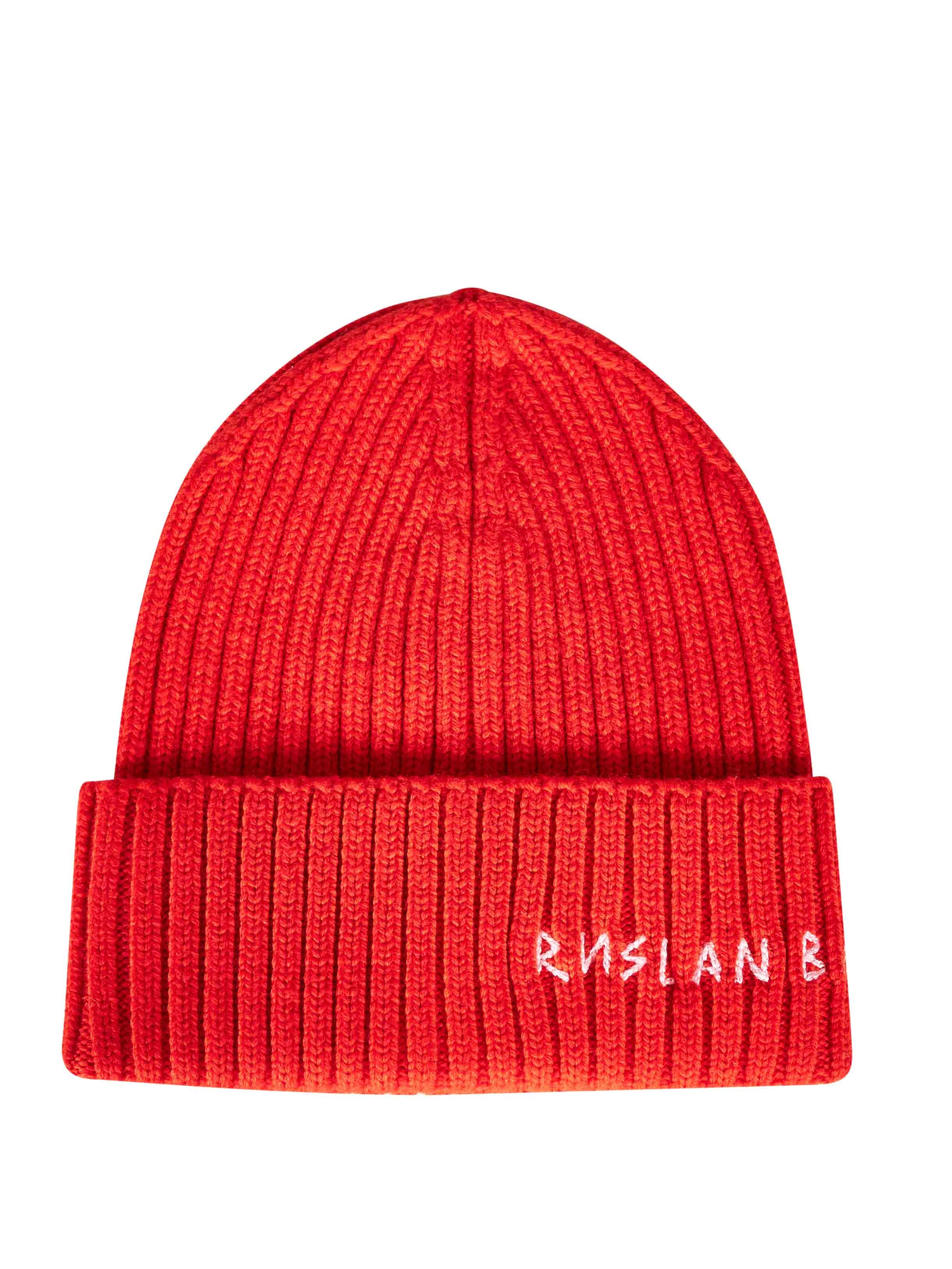 Beanis con ricamo in rosso 