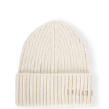 Beanie in misto lana con logo in avorio 