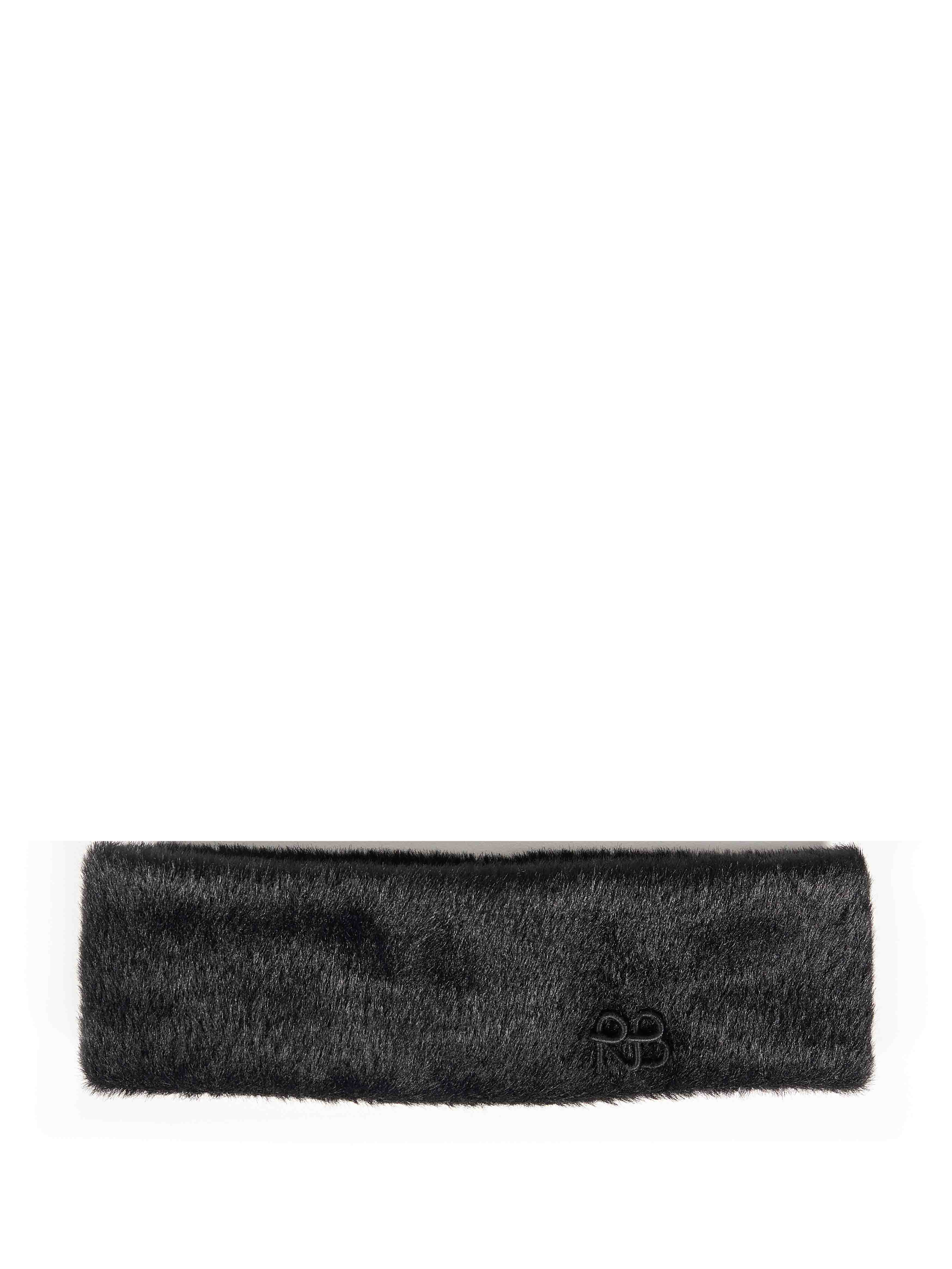 Fascia per capelli in ecopelliccia nero 
