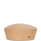 Cappello a tamburello con logo in beige 