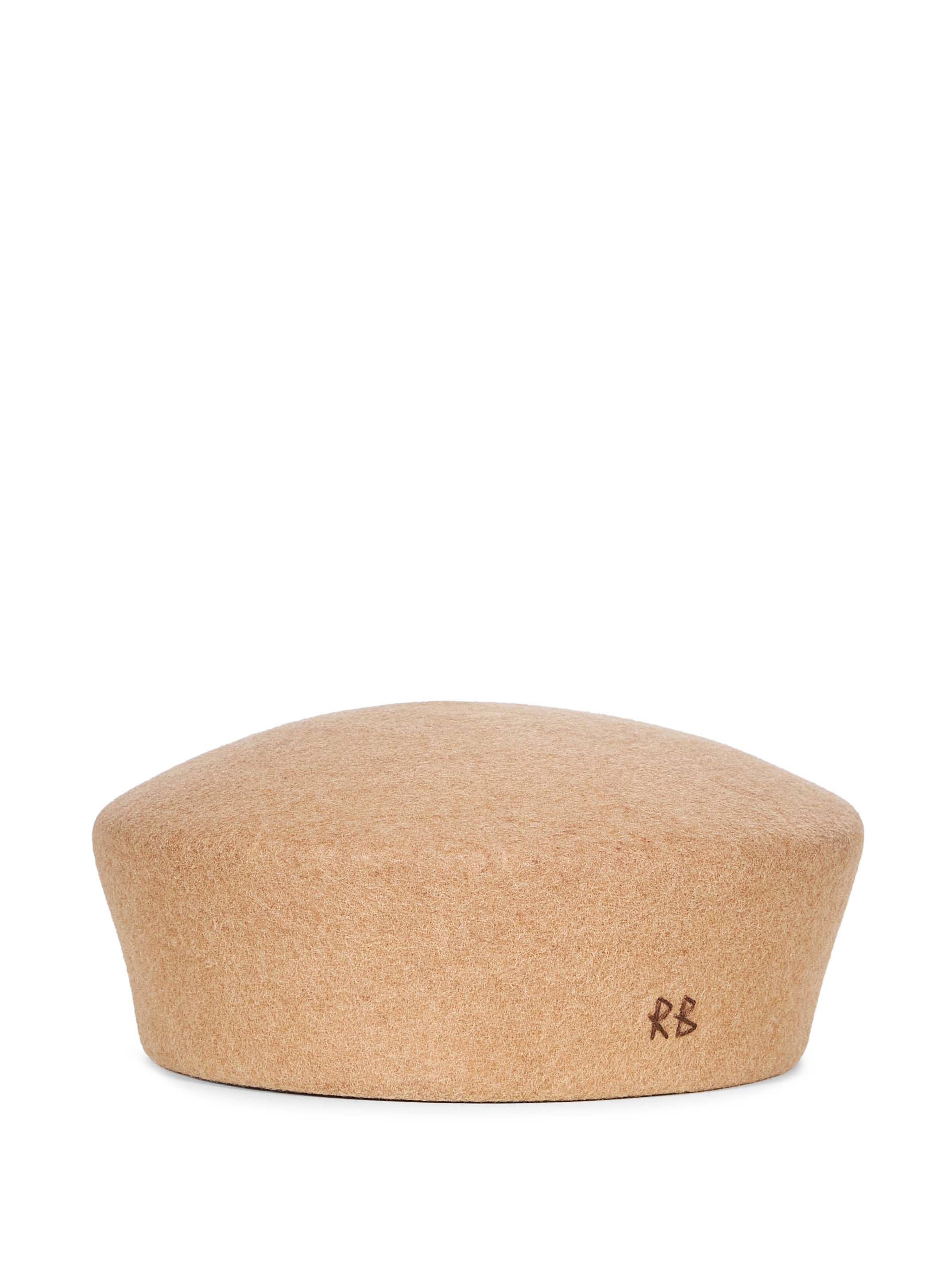 Cappello a tamburello con logo in beige 