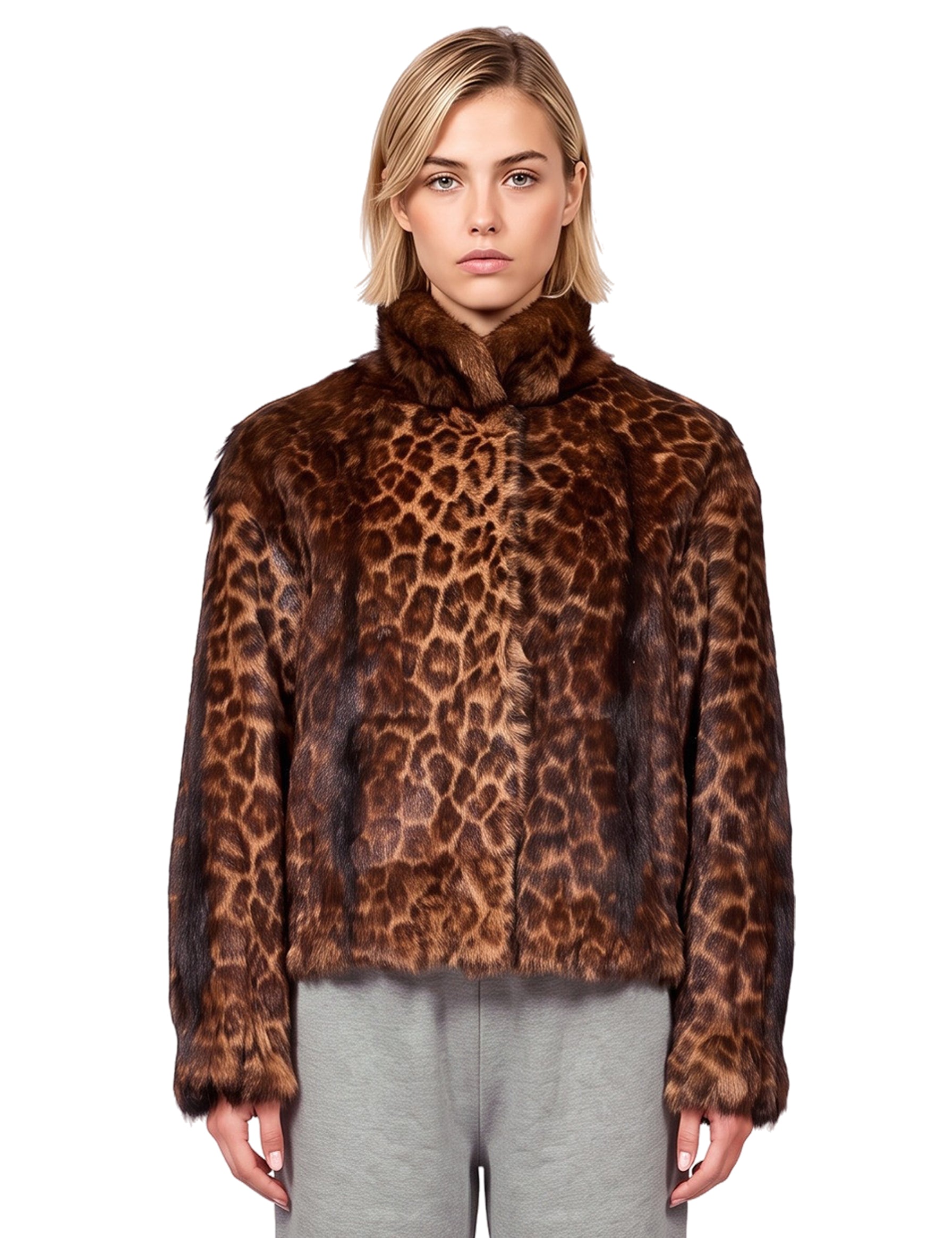 Giacca corta animalier 
