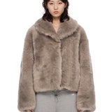 Giacca con ampio rever a scialle in beige 