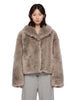 Giacca con ampio rever a scialle in beige