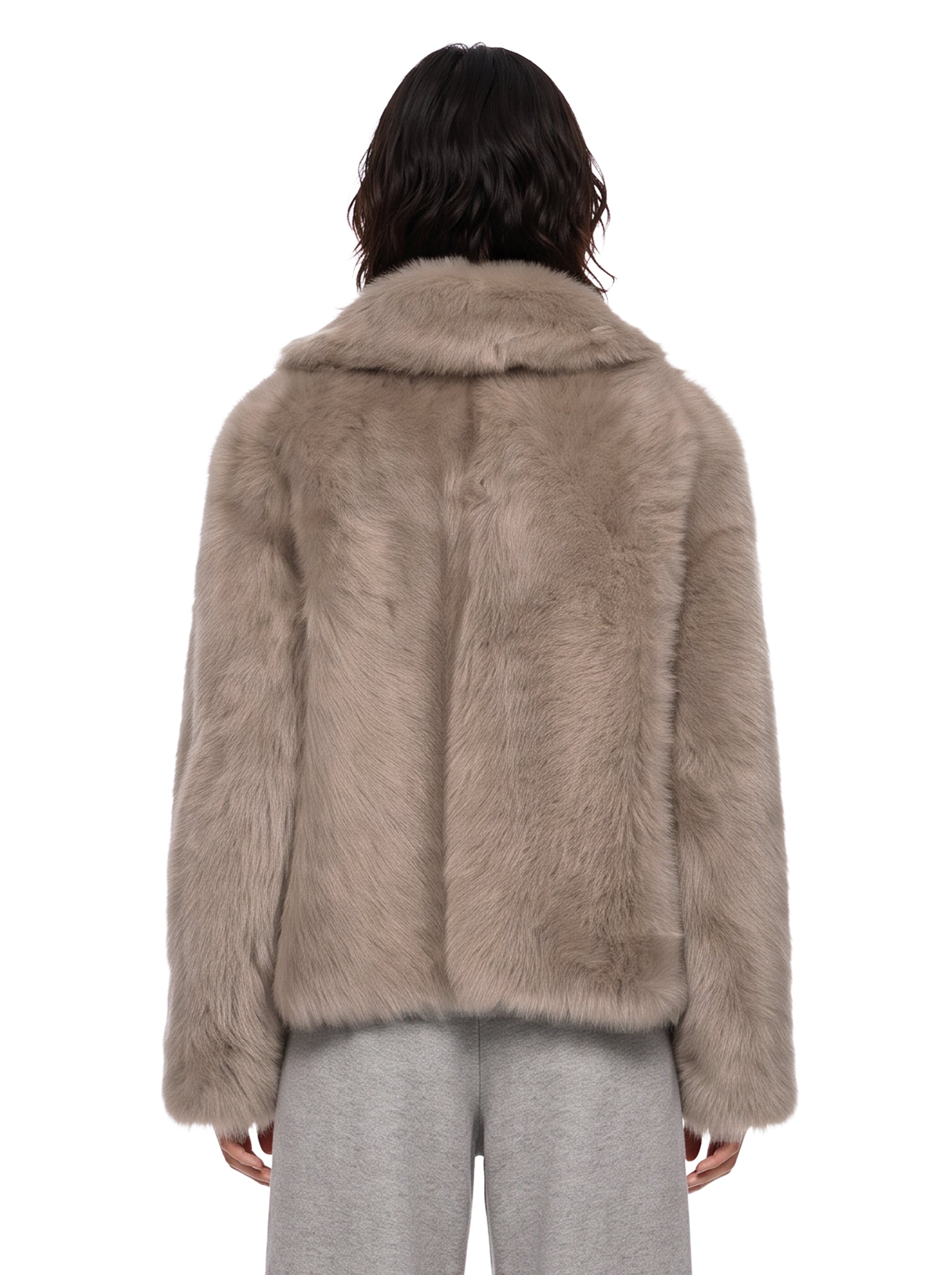 Giacca con ampio rever a scialle in beige 