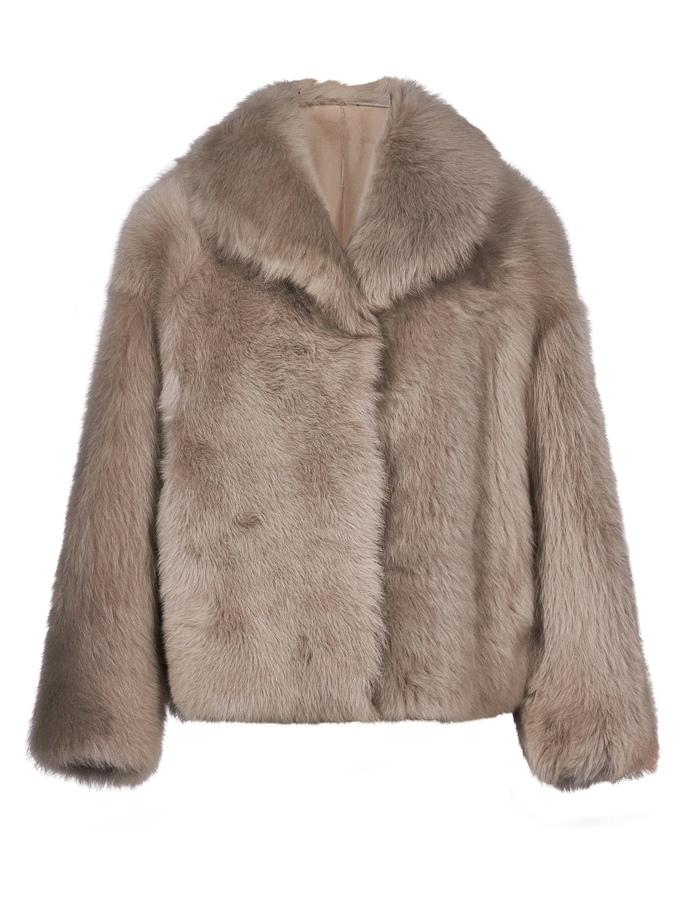 Giacca con ampio rever a scialle in beige 