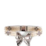 Bracciale con perle e cristalli in avorio 