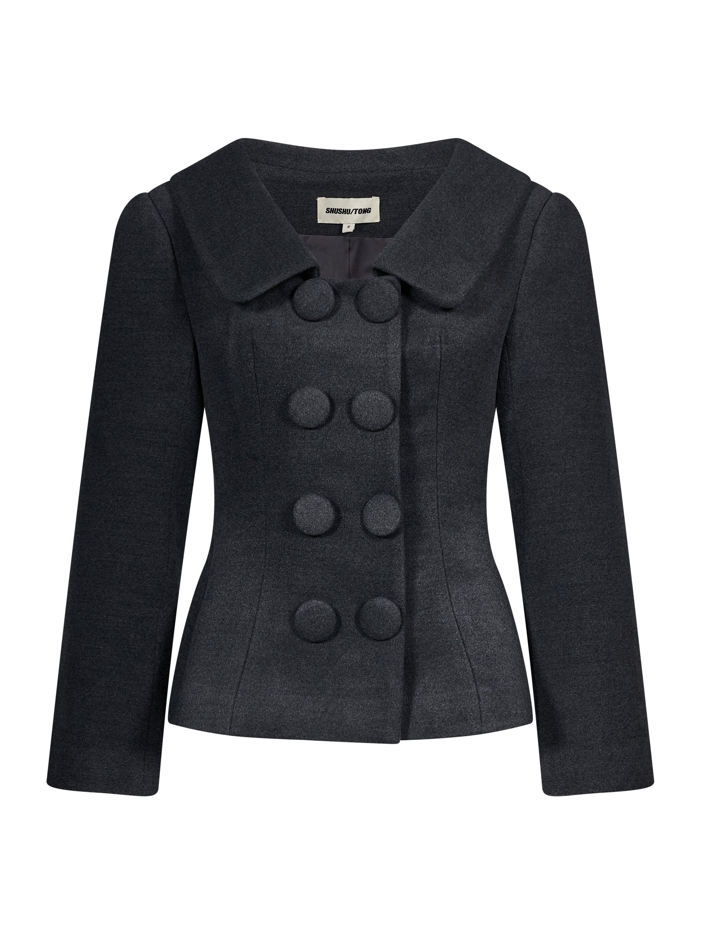Cappotto corto doppiopetto in grigio 