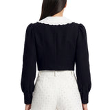 Cappotto corto con colletto in blu 