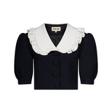 Cappotto corto con colletto in blu 