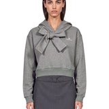 Felpa con fiocco in grigio 