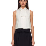 Top con fiocco in bianco 