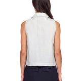 Top con fiocco in bianco 