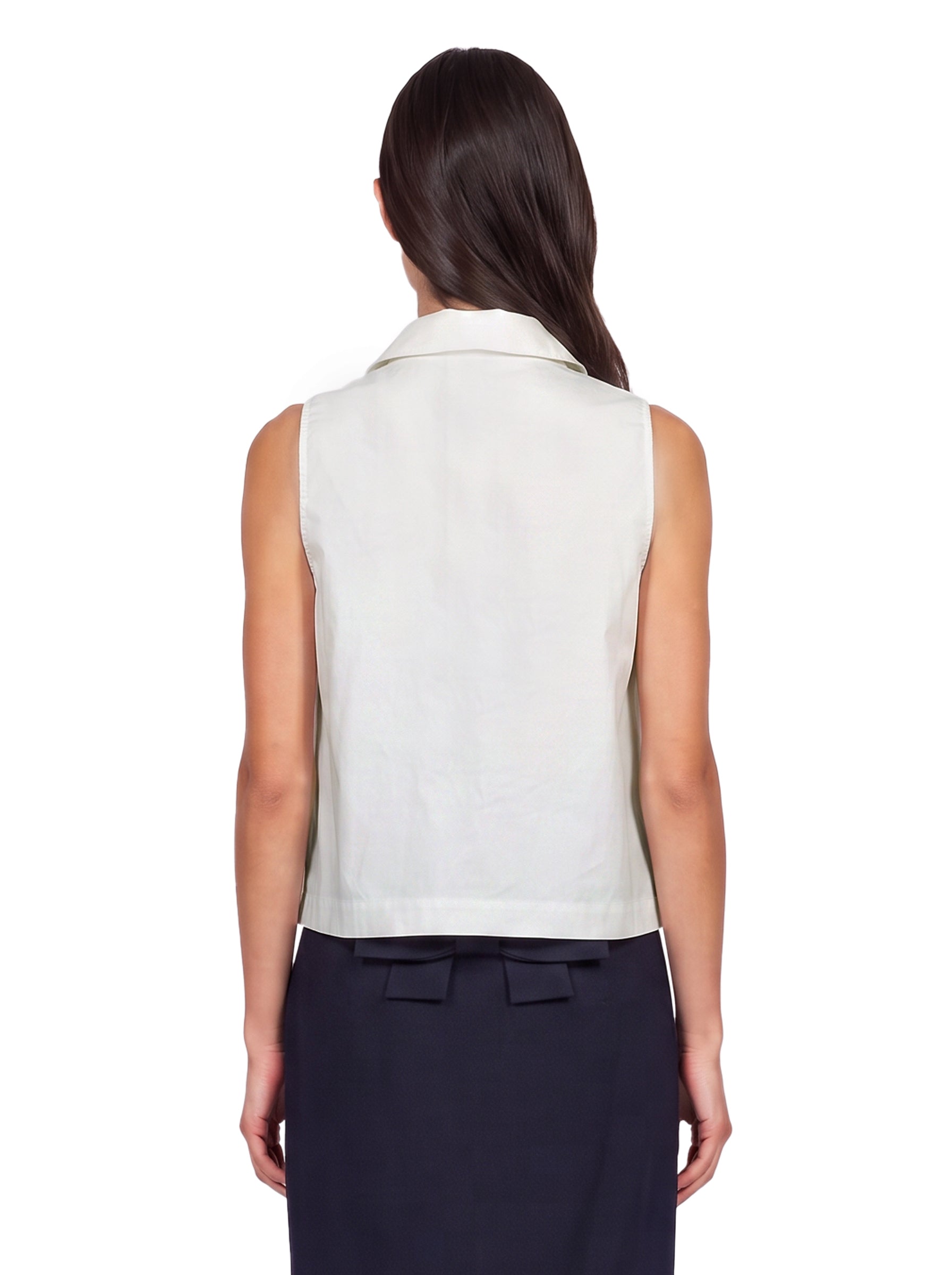 Top con fiocco in bianco 