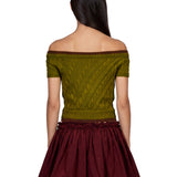 Top in maglia in verde 
