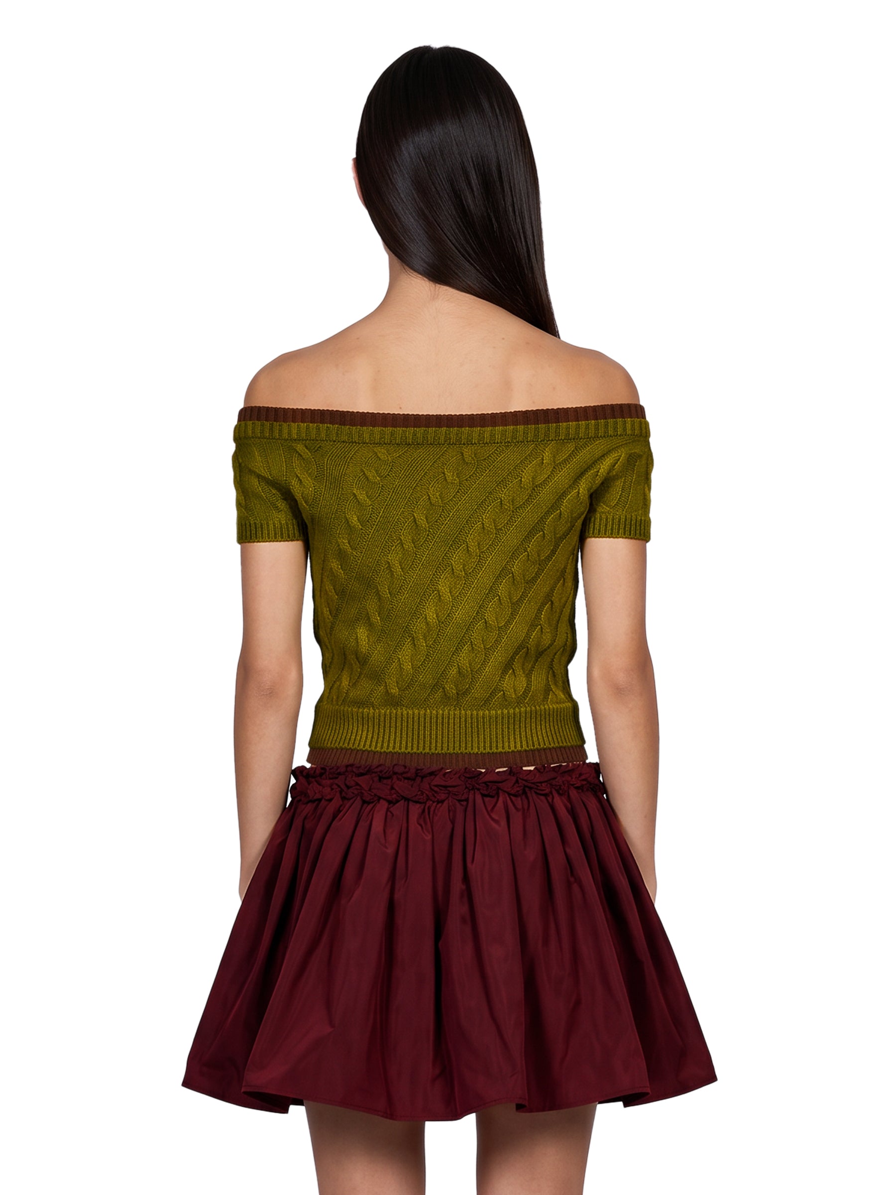 Top in maglia in verde 